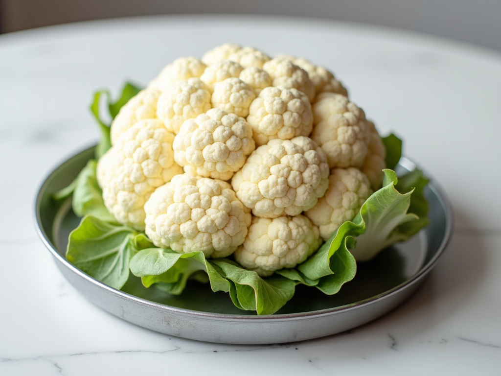 Fresh white cauliflower head